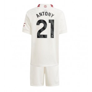 Manchester United Antony #21 Koszulka Trzecich Dziecięca 2023-24 Krótki Rękaw (+ Krótkie spodenki)